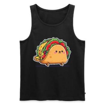 Kawaii Taco Cinco De Mayo Aesthetic Food - Men's Premium Organic Tank Top - black - Front - Michal (187cm)