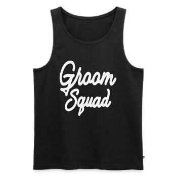 Groom Squad Matching Wedding Party - Men's Premium Organic Tank Top - black - Front - AI Model Male 178 light (178cm)