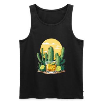 Ikonisches Mexiko Getränk Tequila Cinco De Mayo - Männer Premium Bio Tank Top - Schwarz - Vorne - AI Model Male 178 light (178cm)