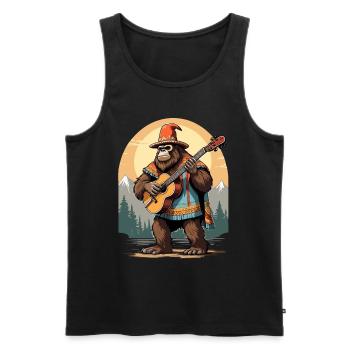Bigfoot Mexican Mariachi Guitar Fiesta - Men's Premium Organic Tank Top - black - Front - Michal (187cm)