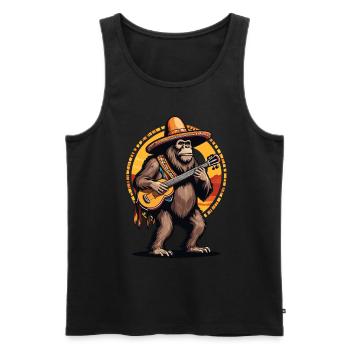 Bigfoot Mexican Mariachi Guitarist Fiesta - Men's Premium Organic Tank Top - black - Front - Michal (187cm)