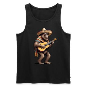 Bigfoot Mexican Mariachi Guitarist Fiesta - Men's Premium Organic Tank Top - black - Front - Michal (187cm)