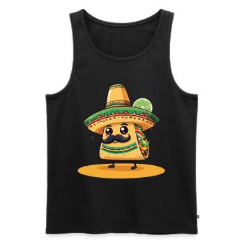 Drôle Kawaii Taco Cinco de Mayo Style - Débardeur bio Premium Homme - noir - Devant - Michal (187cm)