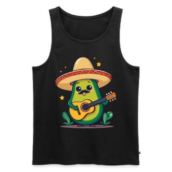 Avocat Mexicain Mariachi Guitare Fiesta - Débardeur bio Premium Homme - noir - Devant - Michal (187cm)