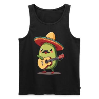 Avocado Mexikanischer Mariachi Gitarren Fiesta - Männer Premium Bio Tank Top - Schwarz - Vorne - Michal (187cm)