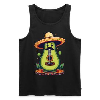 Avocado Mexikanischer Mariachi Gitarren Fiesta - Männer Premium Bio Tank Top - Schwarz - Vorne - Michal (187cm)