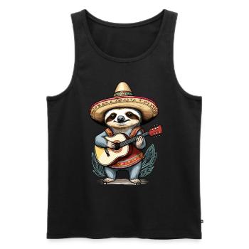 Faultier Mariachi Mexiko Musik Fiesta - Männer Premium Bio Tank Top - Schwarz - Vorne - Michal (187cm)