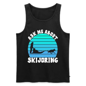 Sledding Sled Dogs - Men's Premium Organic Tank Top - black - Front - AI Model Male 178 light (178cm)