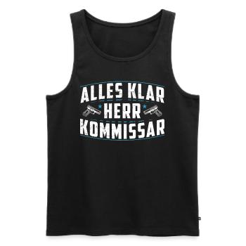 Retro 80er Polizei Humor Tee - Männer Premium Bio Tank Top - Schwarz - Vorne - AI Model Male 178 light (178cm)