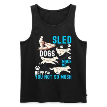 Sledding Sled Dogs - Men's Premium Organic Tank Top - black - Front - AI Model Male 178 light (178cm)