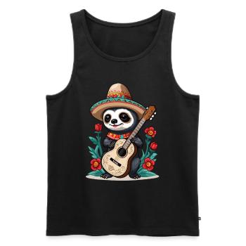 Faultier Mexikanischer Mariachi Gitarren Fiesta - Männer Premium Bio Tank Top - Schwarz - Vorne - Michal (187cm)