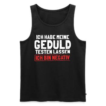 Test de patience Thé drôle négatif - Débardeur bio Premium Homme - noir - Devant - Michal (187cm)