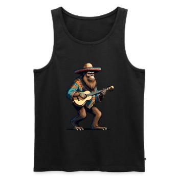 Bigfoot Mexicain Mariachi Guitariste Fiesta - Débardeur bio Premium Homme - noir - Devant - Michal (187cm)