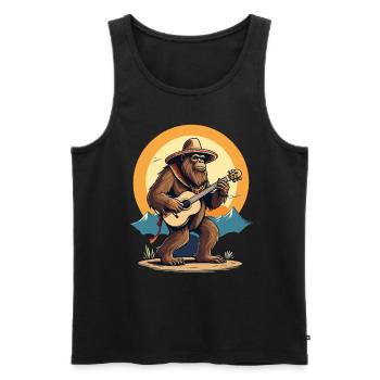Bigfoot Mexican Mariachi Guitar Fun - Men's Premium Organic Tank Top - black - Front - Michal (187cm)