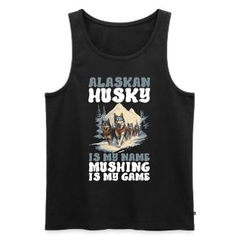 Sledding Sled dogs - Men's Premium Organic Tank Top - black - Front - AI Model Male 178 light (178cm)