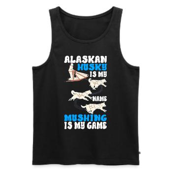 Sledding Sled dogs - Men's Premium Organic Tank Top - black - Front - AI Model Male 178 light (178cm)