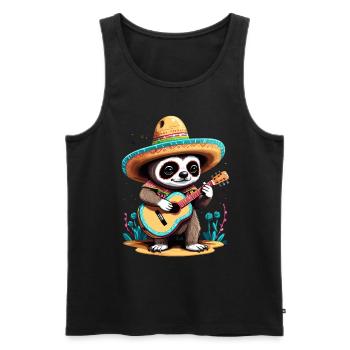 Sloth, Mariachi, Mexico, Music, Fiesta - Men's Premium Organic Tank Top - black - Front - AI Model Male 178 light (178cm)