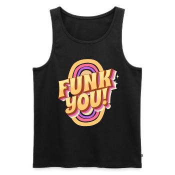 Funk You Vintage Music Tee - Männer Premium Bio Tank Top - Schwarz - Vorne - AI Model Male 178 light (178cm)