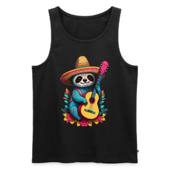 Sloth Mexican Mariachi Music Fiesta - Men's Premium Organic Tank Top - black - Front - Michal (187cm)