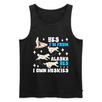 Sledding Sled dogs - Men's Premium Organic Tank Top - black - Front - AI Model Male 178 light (178cm)