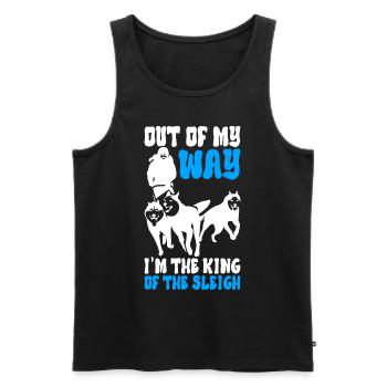 Sledding Sled dogs - Men's Premium Organic Tank Top - black - Front - AI Model Male 178 light (178cm)