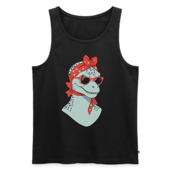 Funny Dinosaur Mom Cool Dino Wife - Men's Premium Organic Tank Top - black - Front - Michal (187cm)