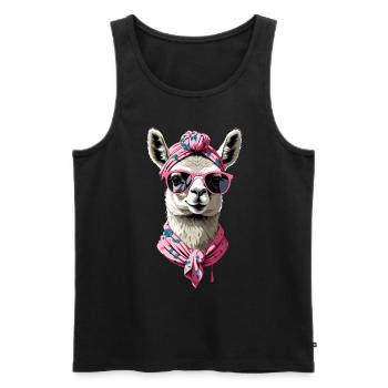 Llama Loving Mom Funny Mom Design - Men's Premium Organic Tank Top - black - Front - AI Model Male 178 light (178cm)