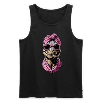 Drôle Dinosaure Maman Cool Dino Femme Style - Débardeur bio Premium Homme - noir - Devant - Michal (187cm)