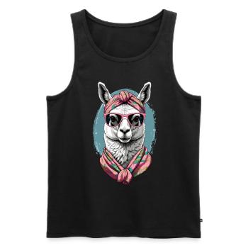 Llama Loving Mom Funny Alpaca Mother's Day - Men's Premium Organic Tank Top - black - Front - Michal (187cm)