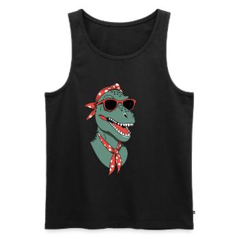 Drôle Dinosaure Maman Cool Dino Femme Style - Débardeur bio Premium Homme - noir - Devant - Michal (187cm)