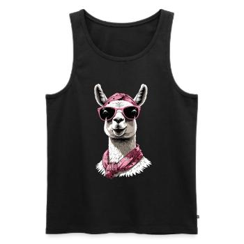 Llama Loving Mom Funny Mom Design - Men's Premium Organic Tank Top - black - Front - AI Model Male 178 light (178cm)