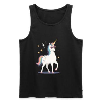 Licorne Maman Drôle Et Élégant Licorne Femme - Débardeur bio Premium Homme - noir - Devant - Michal (187cm)