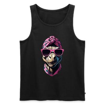 Funny Dinosaur Mom Cool Dino Woman Style - Men's Premium Organic Tank Top - black - Front - Michal (187cm)
