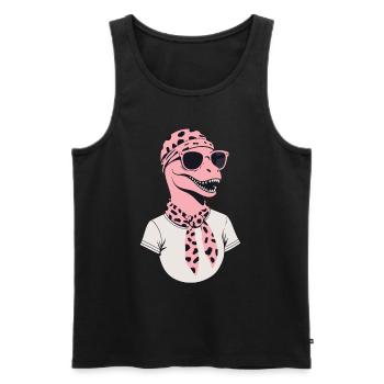 Drôle Dinosaure Maman Cool Dino Femme - Débardeur bio Premium Homme - noir - Devant - Michal (187cm)