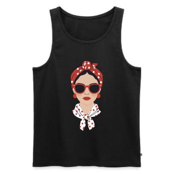Ikonische Frau Stylische Mutter Lustige Mama - Männer Premium Bio Tank Top - Schwarz - Vorne - Michal (187cm)