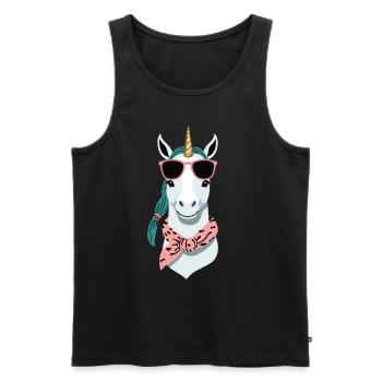 Licorne Maman Drôle Licornes Aimant Maman - Débardeur bio Premium Homme - noir - Devant - Michal (187cm)