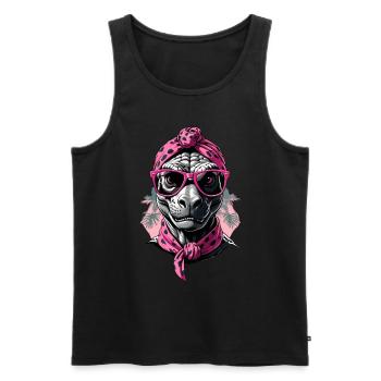 Funny Dinosaur Mom Mom Dinosaur Style - Men's Premium Organic Tank Top - black - Front - AI Model Male 178 light (178cm)