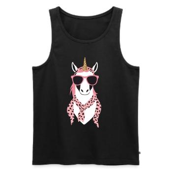 Licorne Maman Licornes Élégantes Maman Aimante - Débardeur bio Premium Homme - noir - Devant - Michal (187cm)