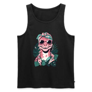 Drôle Dinosaure Maman Cool Dino Femme Style - Débardeur bio Premium Homme - noir - Devant - Michal (187cm)