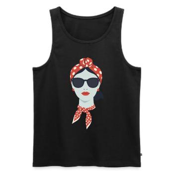 Ikonische Frau Stylische Mutter Lustige Mama - Männer Premium Bio Tank Top - Schwarz - Vorne - Michal (187cm)
