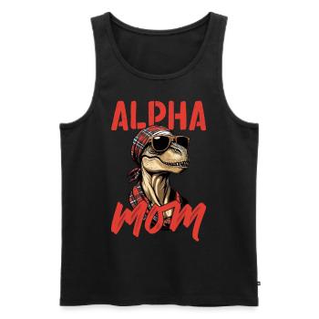 Maman alpha Drôle Dinosaure Iconique Maman - Débardeur bio Premium Homme - noir - Devant - Michal (187cm)