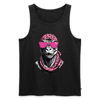 Drôle de maman dinosaure et femme dinosaure cool - Débardeur bio Premium Homme - noir - Devant - Michal (187cm)