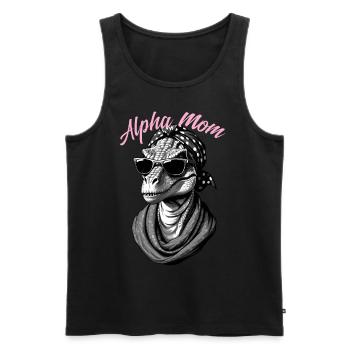 Alpha Maman Drôle Dinosaure Maman Cool Dino - Débardeur bio Premium Homme - noir - Devant - Michal (187cm)