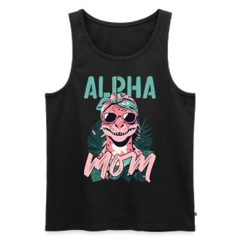 Alpha Maman Drôle Dinosaure Maman Dinos Cool - Débardeur bio Premium Homme - noir - Devant - Michal (187cm)