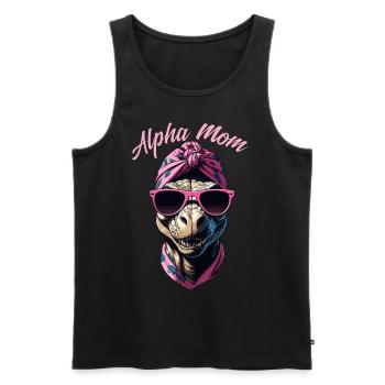 Alpha Mom Lustige ikonische Dinosaurier Mutter - Männer Premium Bio Tank Top - Schwarz - Vorne - Michal (187cm)