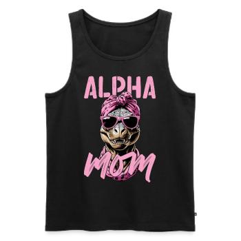 Maman alpha Drôle Dinosaure Iconique Maman - Débardeur bio Premium Homme - noir - Devant - Michal (187cm)