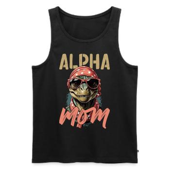 Maman alpha Drôle Dinosaure Iconique Maman - Débardeur bio Premium Homme - noir - Devant - Michal (187cm)