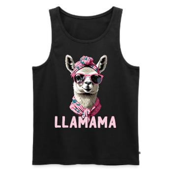 LLamama Llama Loving Mom Funny Design - Men's Premium Organic Tank Top - black - Front - Michal (187cm)