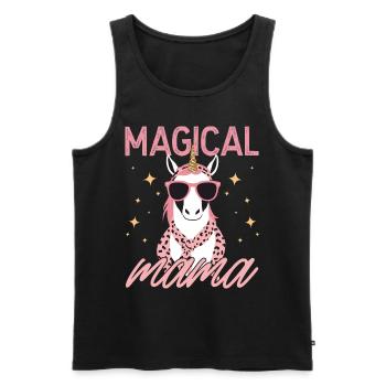Magique Maman Licorne Maman Amour Élégant - Débardeur bio Premium Homme - noir - Devant - Michal (187cm)