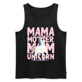 Licorne Maman Licornes Aimant Drôle Élégant - Débardeur bio Premium Homme - noir - Devant - Michal (187cm)